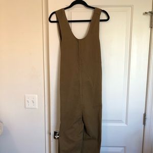 Caron Callahan Khaki Dobby Cross Back Jumpsuit